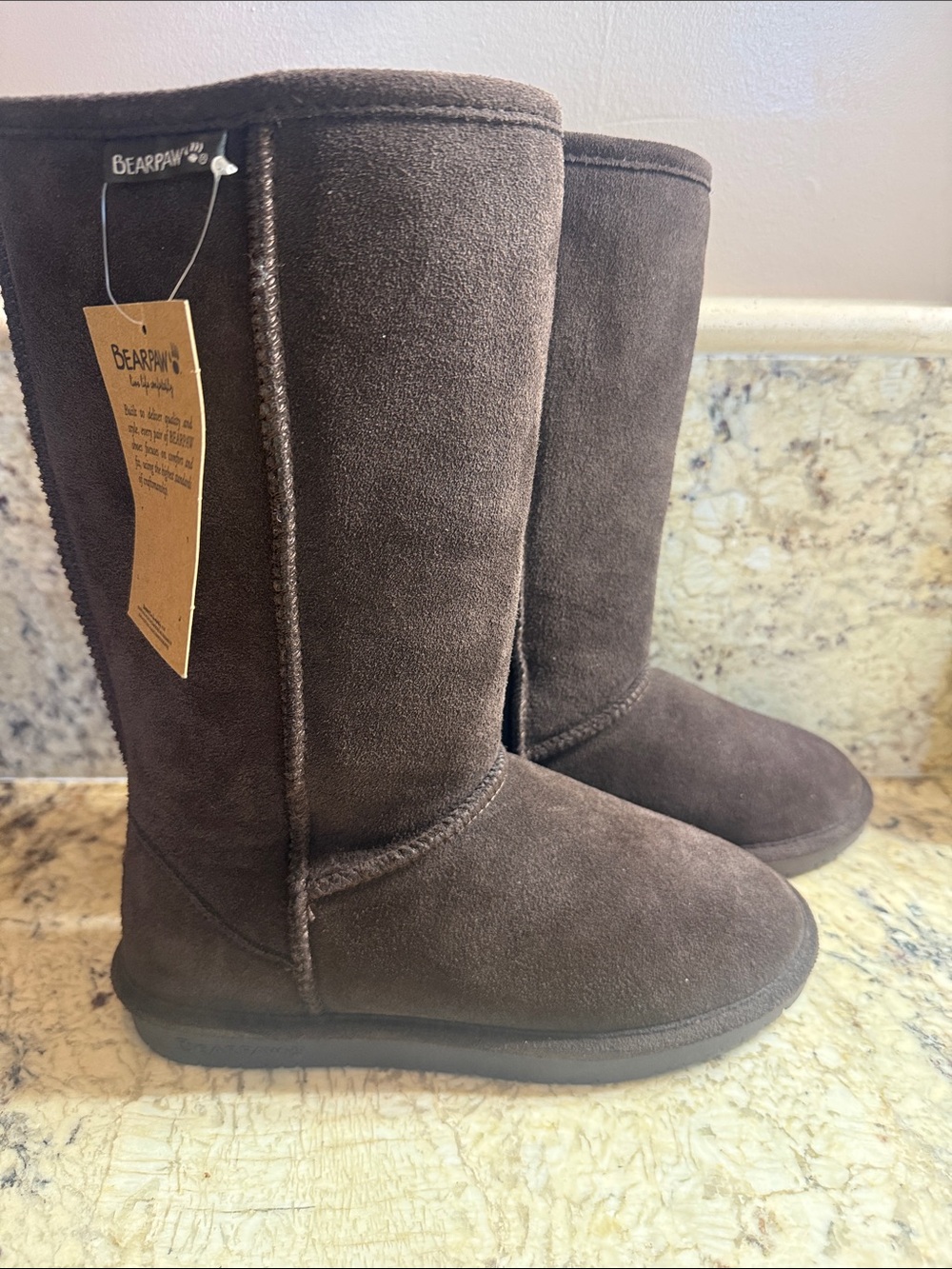 NWT Bearpaw Emma Tall Brown Suede Boots